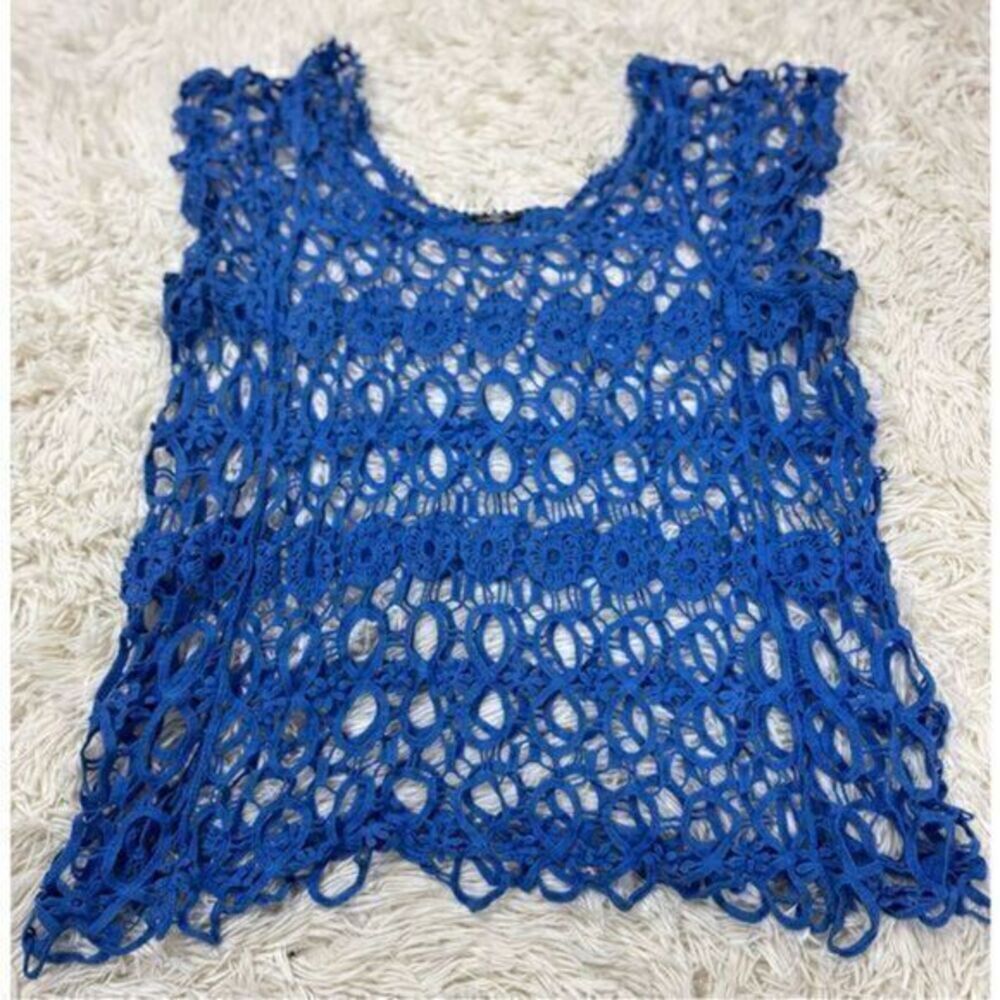 Blue Women’s Mesh Swimsuit Cover Size Medium